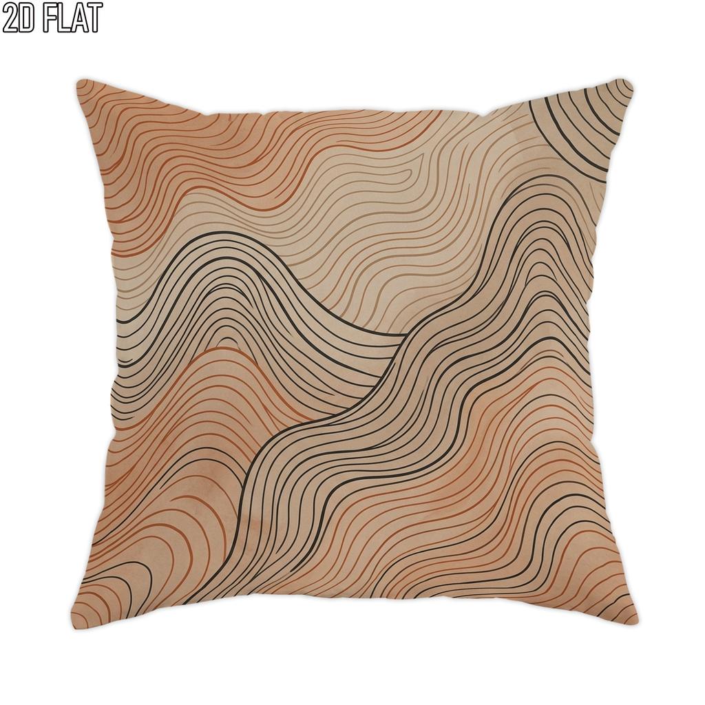 2D Flat 1pc Outdoor Pool Party Autumn Bohemian Throw Pillow Covers Beige Brown Cosy Decorative Pillow