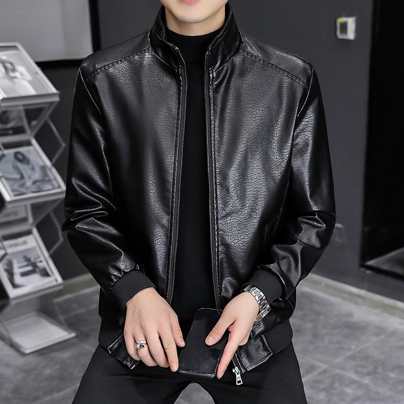 Men's Fashion Leather Jackets  Spring Autumn New Casual Motorcycle PU Jacket Biker Leather Coats Brand Clothing Big Size