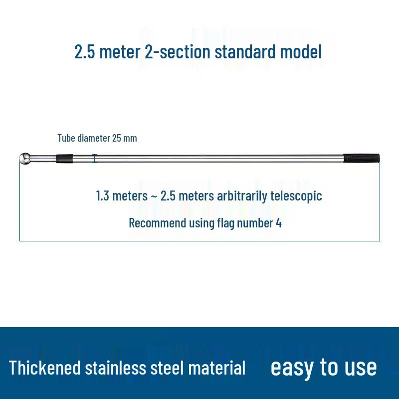 Hand-Crank Stainless Steel Telescopic Flagpole - Thickened, Outdoor, Handheld for Sports and Tour Guide Use