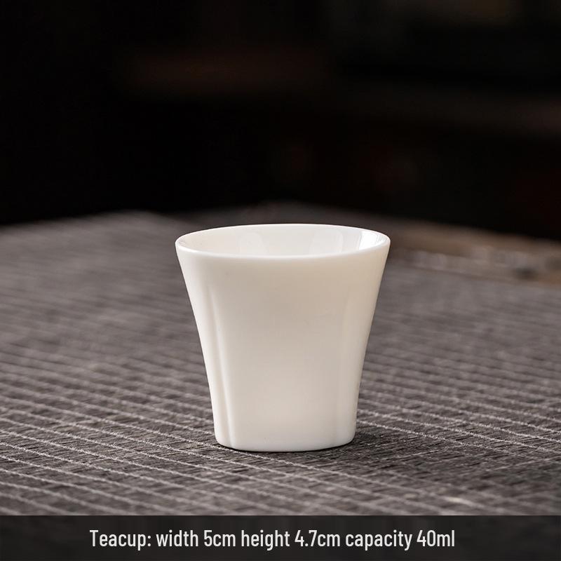 Mutton Fat White Porcelain Kung Fu Tea Cup: Ceramic Tasting Cup for Tea or Wine