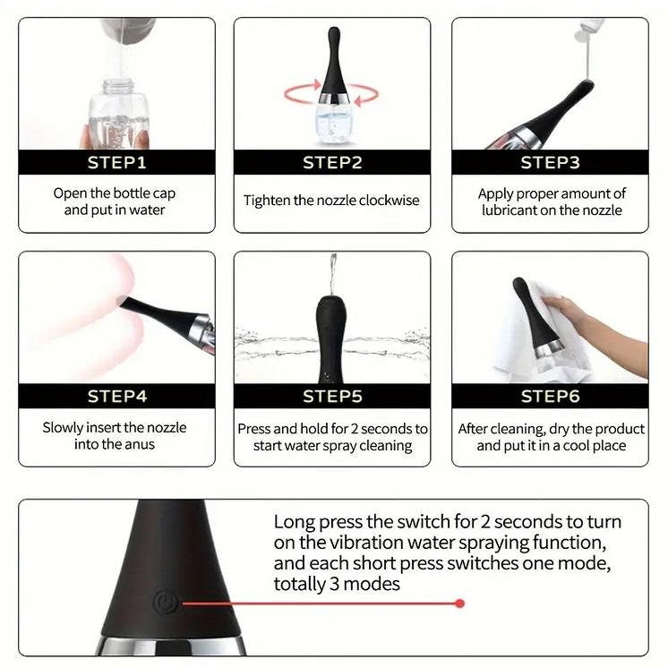 Automatic Electric Enema Bulb with 3 Speeds Silicone Sex Toys for Men Women