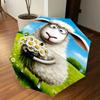 1PC Sheep Flowers Automatic Open/Close Umbrella with Windproof, 8-Rib Sturdy Canopy, Durable Ribs, Fashionable Design, Outdoor Accessory, Fun Prin, Ho