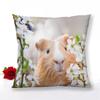 Guinea Pig Zipper Pillowcase Home Decor Satin Square  Bedroom
