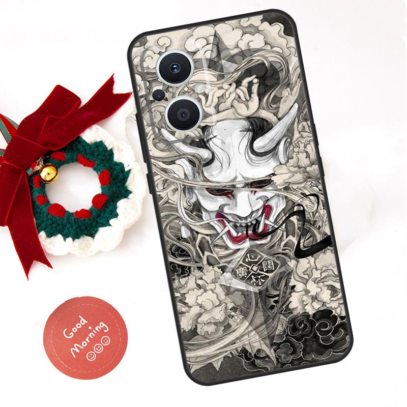 Samurai Oni Mask Funda For OPPO Reno 14F 14 13 12 11 10 Pro 11F 12F 13F 7 8 Lite OPPO Find X8 X5 X9 Pro Case