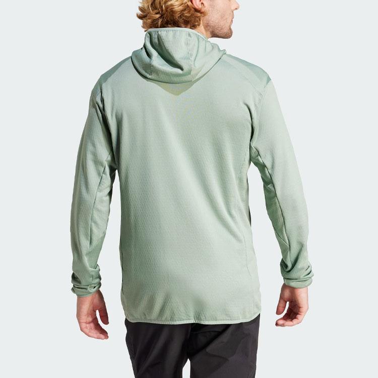 Adidas Xperior Light Fleece Hooded Jacket Solid Color Logo Long Sleeve Jacket Men Jacket Silver Gray Green IQ3718
