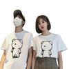 New summer couple's wear men's and women's front shoulder short-sleeved t-shirt loose clothes ins trendy half-sleeved t-shirt