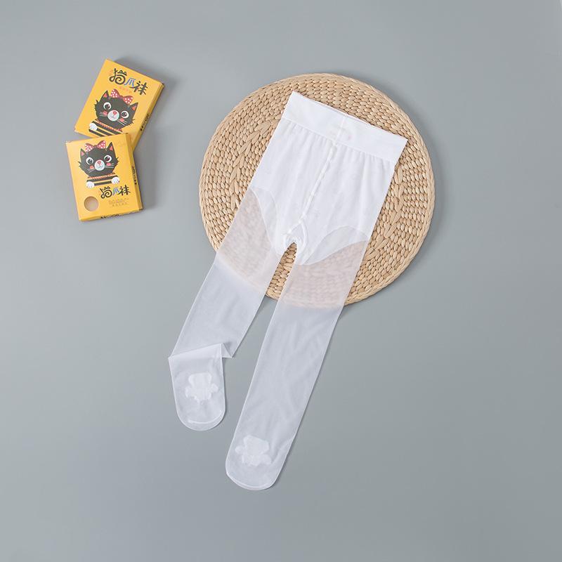 2026 Girls' Sheer Summer Stockings - Skin Tone or White, Spring/Autumn Baby Jumpsuit Socks