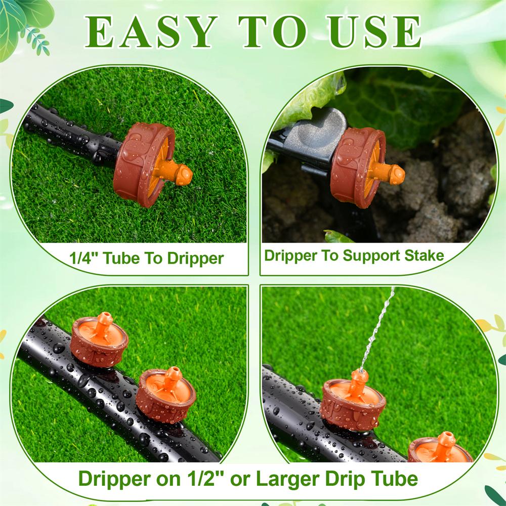 200Pcs Pressure Compensated Drippers 1/2/3/4/8/12/16 L/H Garden Drip Compensation Emitters Irrigation Steady Flow Regulators