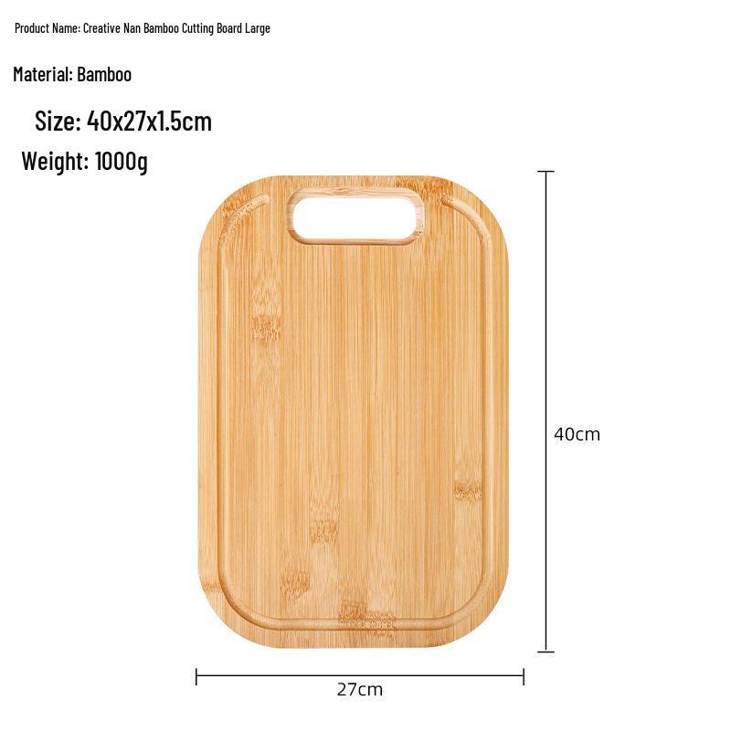 

Многофункциональная бамбуковая разделочная доска с внутренними ручками и канавкой для воды Round Corner Bamboo Board