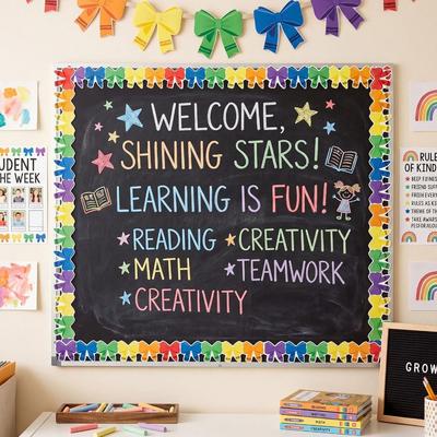Back-to-School Decor Bulletin Board Trim Poster Border Stickers for Classroom Decorations