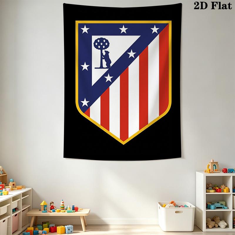 Club Atltico De Madrid Crest Threepiece Set 1 Duvet Cover 2 Pillowcase Without Core Bedding Set Soft And Comfortable