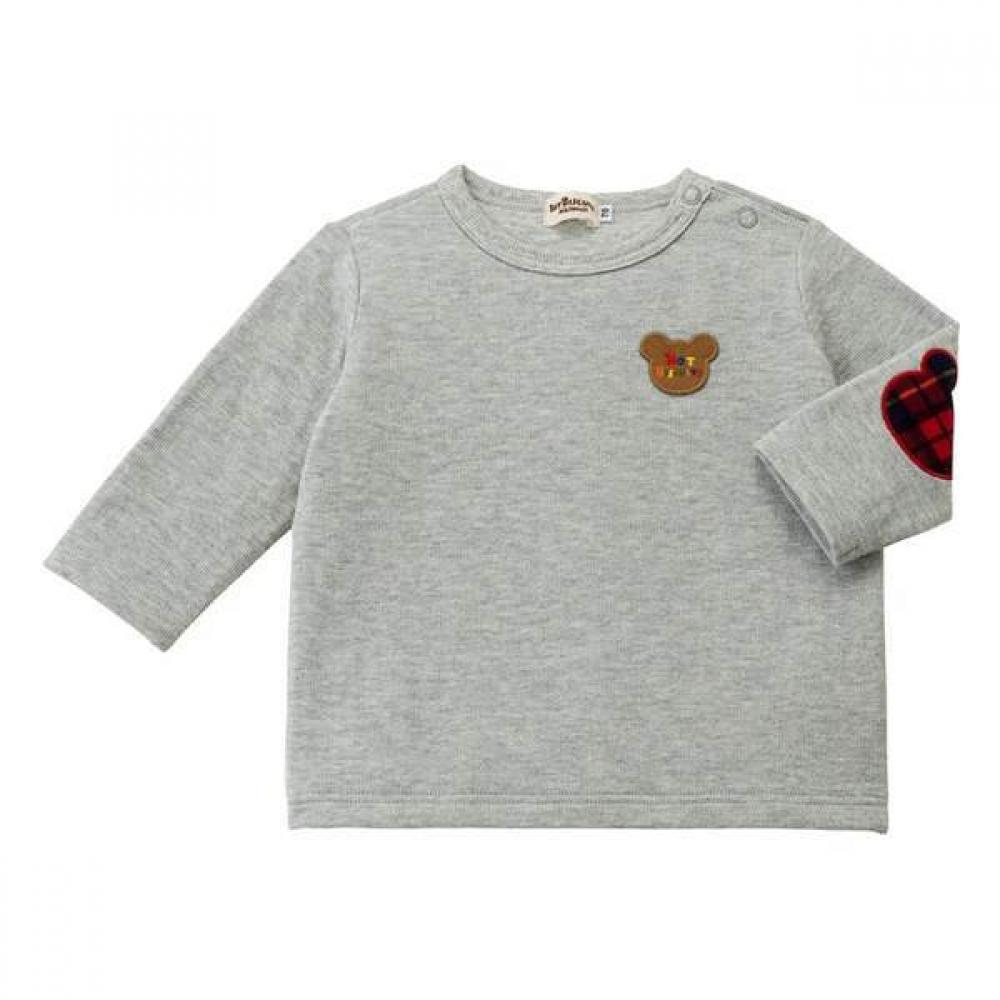 Miki House Bear Check Elbow PaTch T 17o305205 06 Grey/80