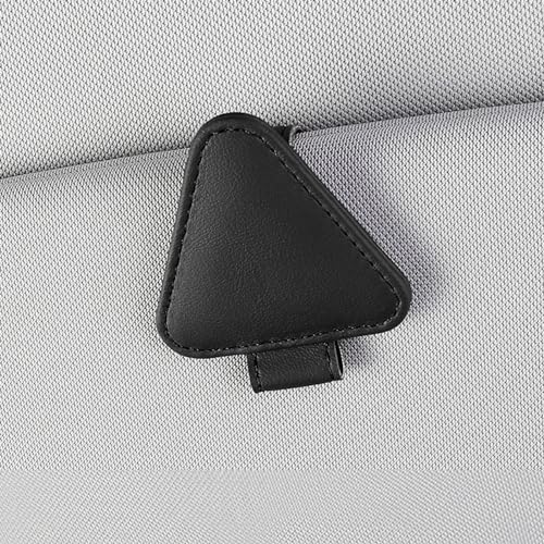 

Sunglasses Holder, Car Storage, Sun Visor Storage, Protects Glasses, Card Storage Clip, Leather-like, Easy to Install (Black)