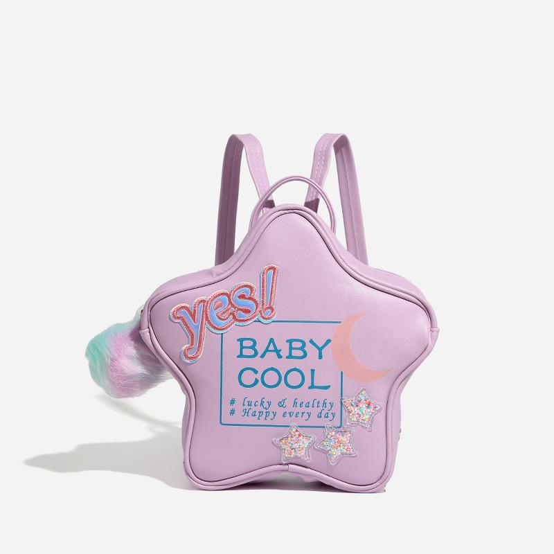 

Популярный рюкзак большой вместимости субкультура сумка-боль | Y2K рюкзак из зернистой ткани с завязками и принтом в стиле барби, милый и крутой рюкзак Spice girl фиолетовый