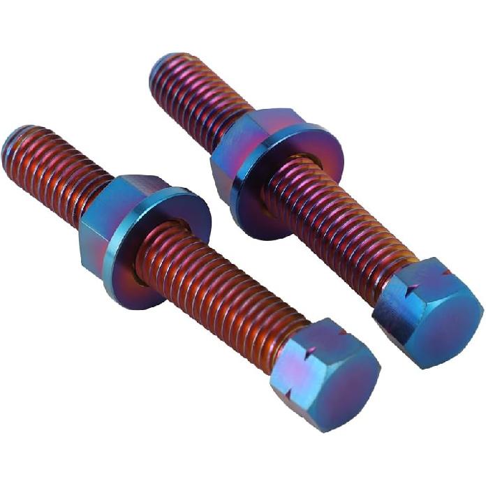 Titanium Alloy Chain Adjuster Bolt M8 Rear Axle Bolts Universal for KLX KX CRF CR YZ TTR DRZ WR RM RMZ Motorcycle Dirt Bike Chain Tensioner Bolt