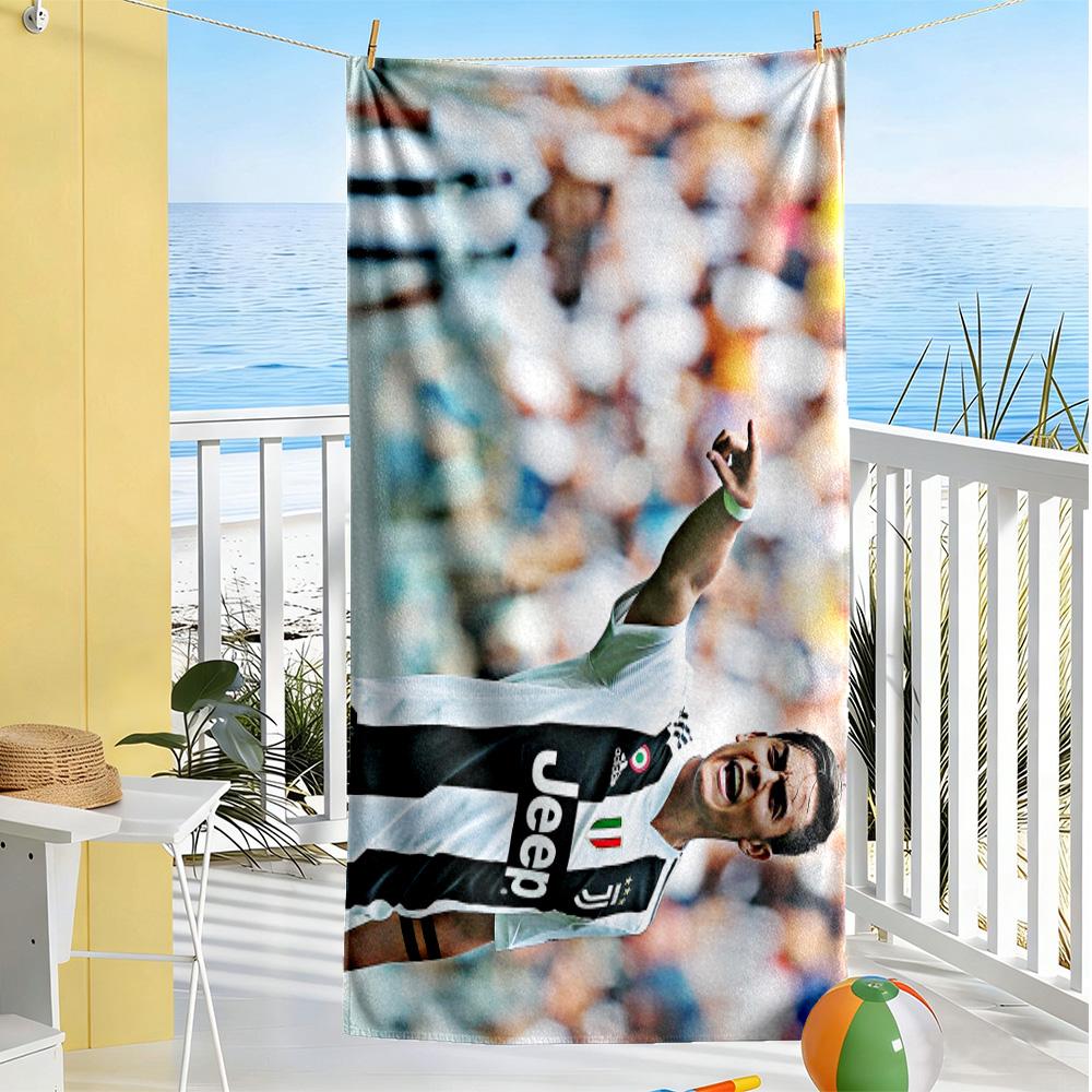 Football Stars Action Beach Towel High Absorbency & Quick-Dry Comfortable Lightweight Suitable for Swimming, Gym, Camping, Yoga Vacation