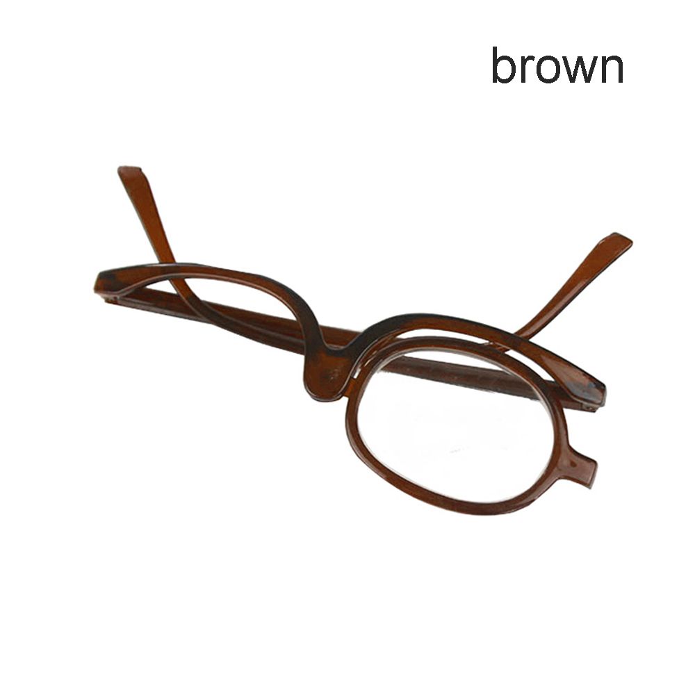 

Middle-aged and Elderly Vision Care Single-sided Folding Reading Glasses Presbyopia Eyeglasses Single Frame Makeup Glasses Strength -4.00 коричневий