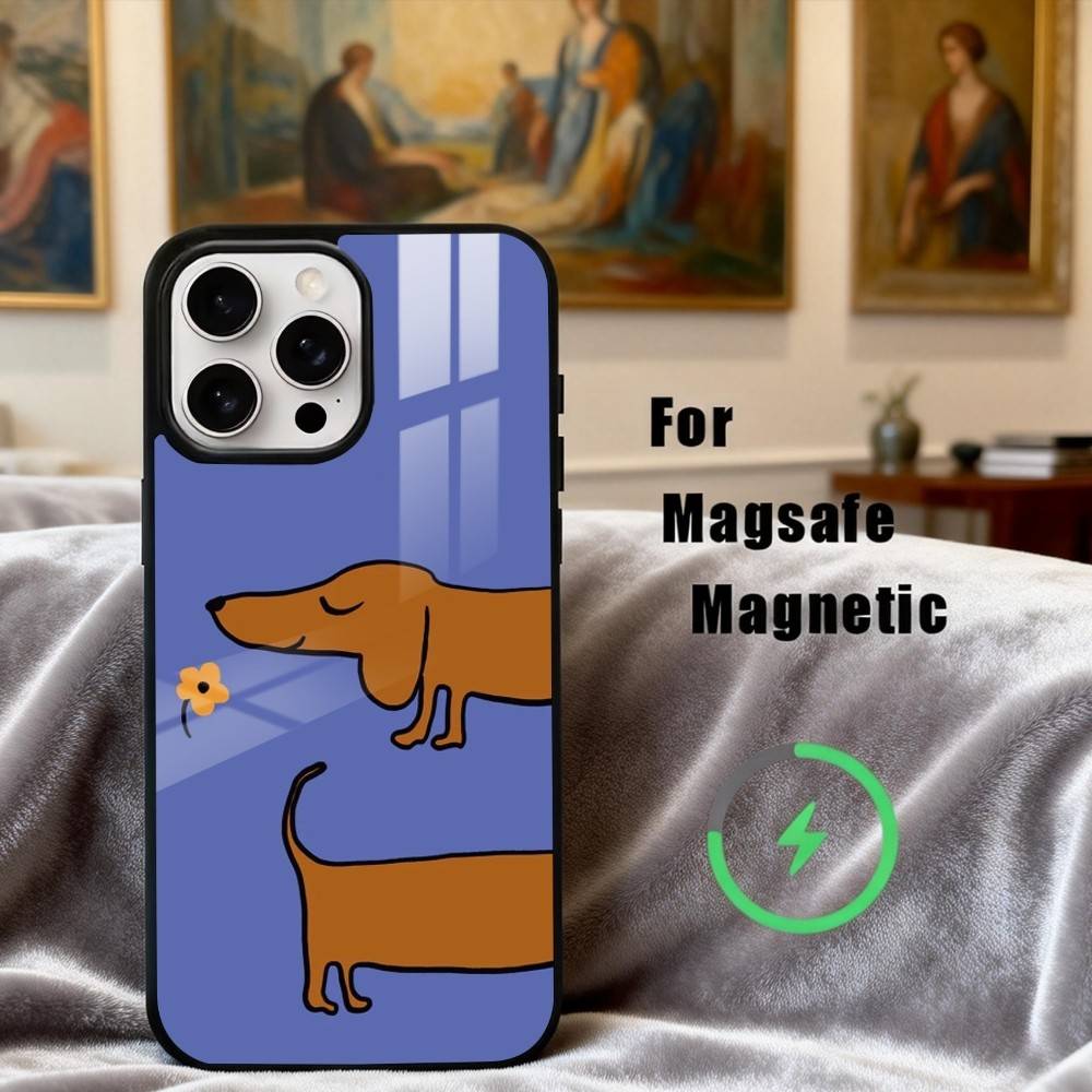 D-Dachshund S-Silhouette ART D-Dog Phone Case For iPhone17,16,15,14,13,12,11 Plus,Pro Max Magnetic For Magsafe Wireless Charging