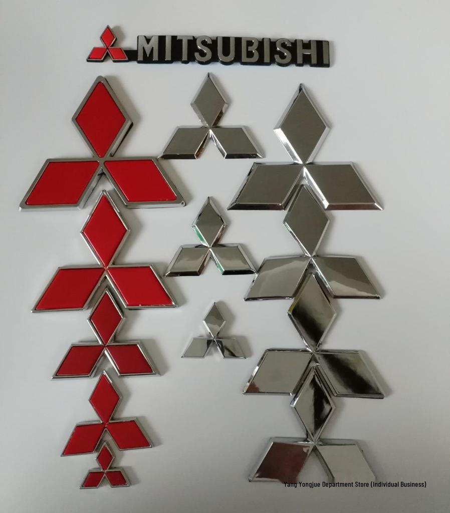 Mitsubishi Emblem Stickers for Lancer, EX Lingyue, Lingpai, Outlander: Front, Rear, and Steering Wheel