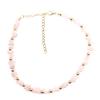 Summer Natural Gravel Collarbone Chain Necklace, Handmade Beaded Gravel Necklace Short Url N133