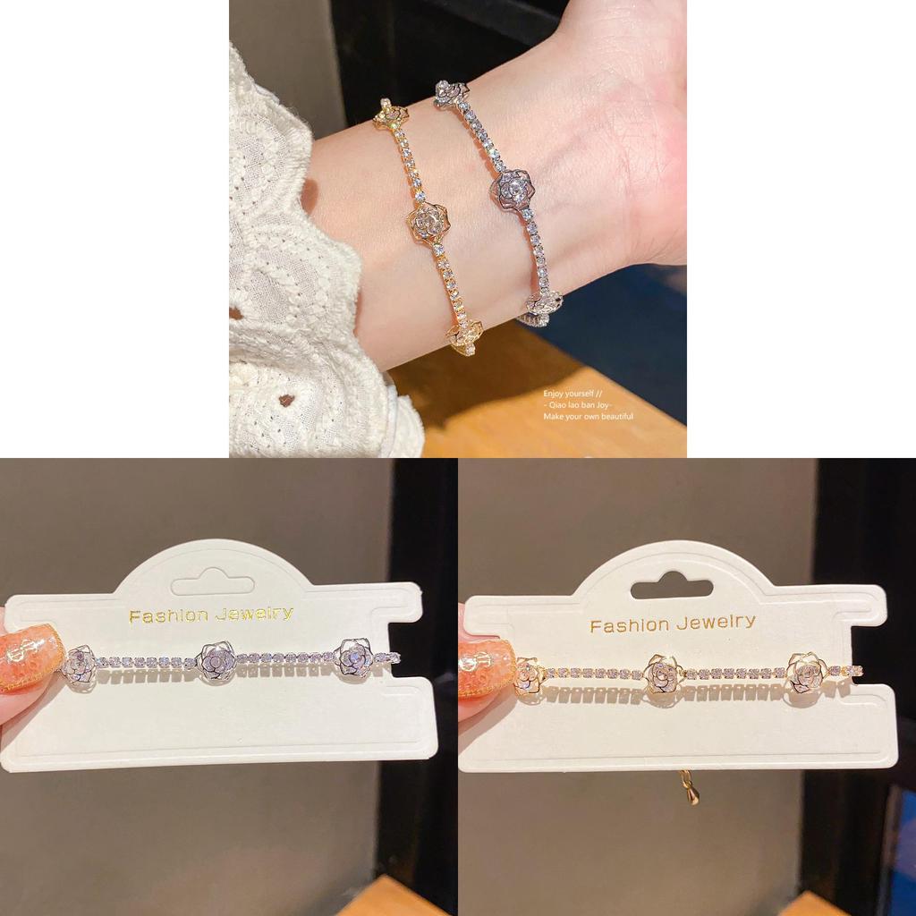 Elegant Zircon Flower Hollow Bracelet For Women With Fashionable Style And Gift Occasion