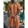 Summer Fashion Knitted Crochet Lapel Men's Short Sleeved Casual Vacation Polo Shirt