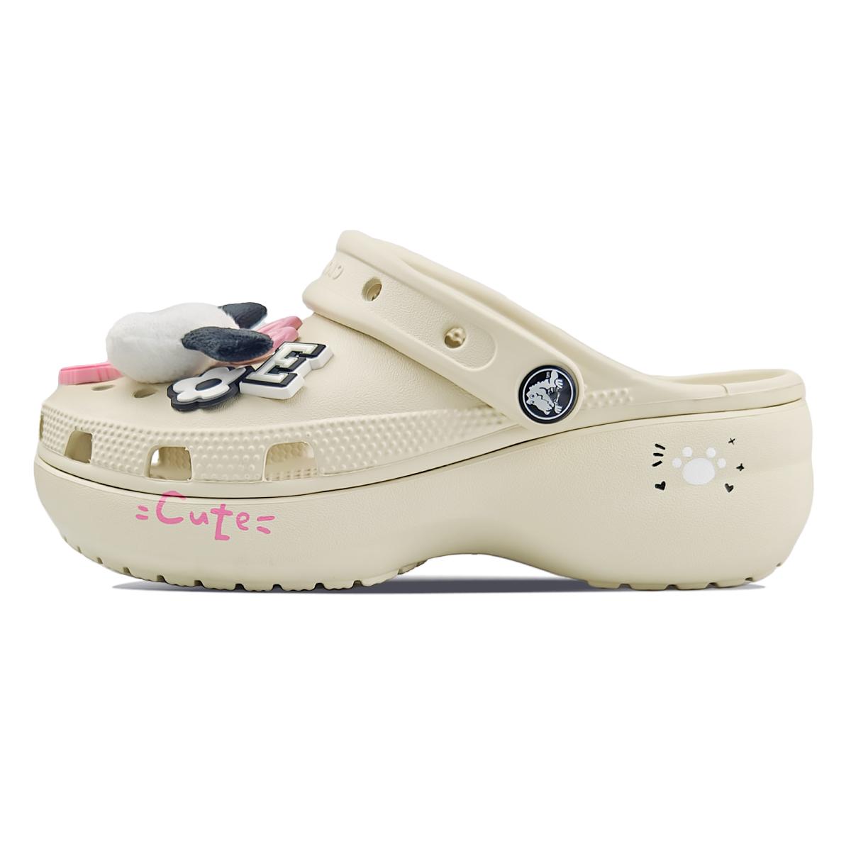 

Crocs Classic Platform Clog BNK Little Friend EVA Sweet Mood Simple Fashion Versatile Casual Hole Shoes Women s Bone White 36-37