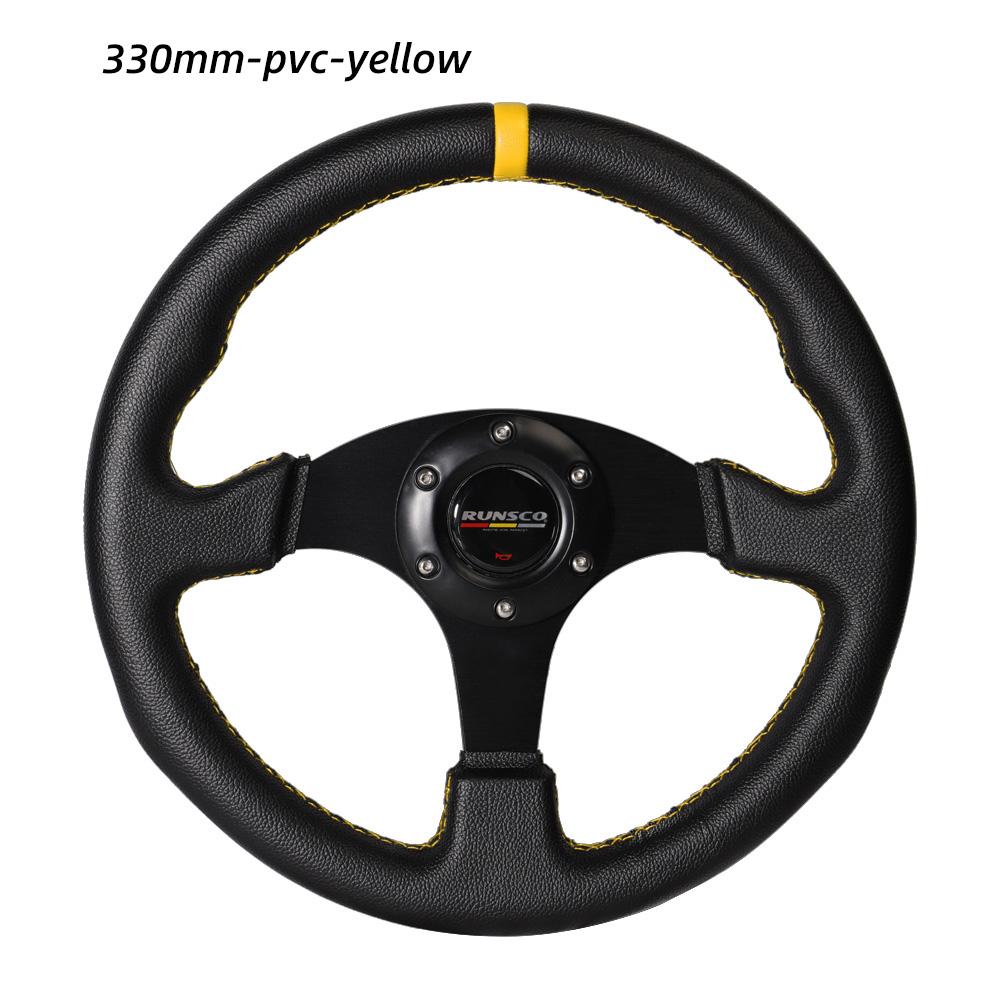 330mm/13 İnç Düz Direksiyon Simidi Alüminyum+PVC Drift Simülasyon Yarış Oyunu Direksiyon Simidi Evrensel