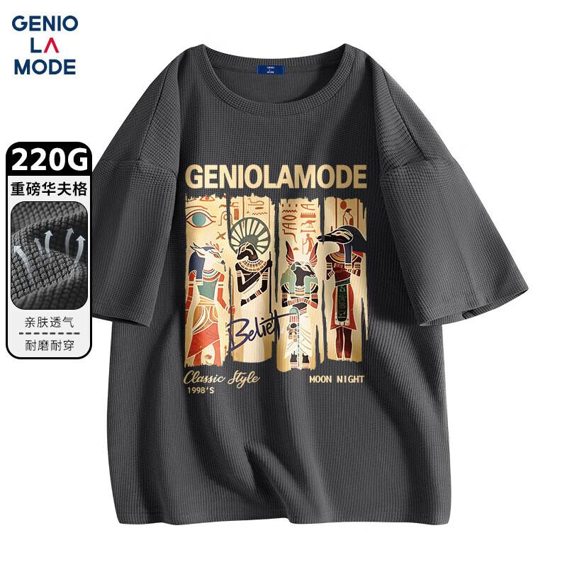 

GENIOLAMODE Men s Heavy Waffle Knit T-Shirt 2XL