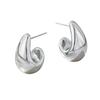 316 Stainless Steel Water Drop Earrings for Women, 18K Gold Plated, Cold Style, Light Luxury Titanium Steel, European and American Niche Design
