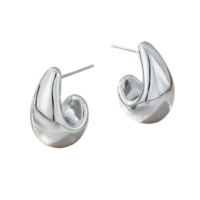316 Stainless Steel Water Drop Earrings for Women, 18K Gold Plated, Cold Style, Light Luxury Titanium Steel, European and American Niche Design