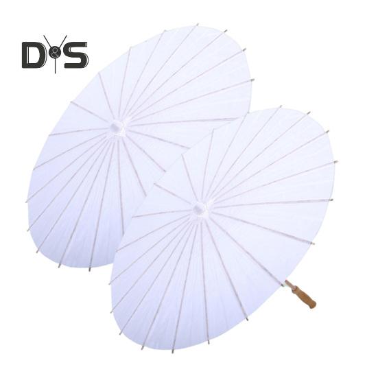 

2 шт. Белый бумажный зонтик в китайском стиле своими руками поделки декоративные масляные бумажные картины зонтик с деревянной ручкой восточный зонтик сувениры для вечеринки 40cm 2pcs