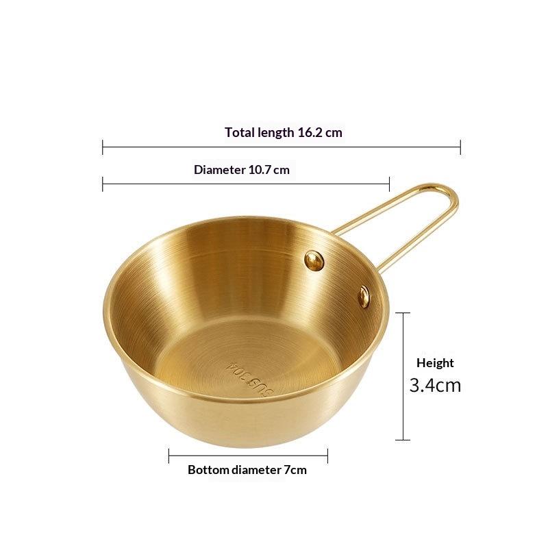 304Stainless Steel Household Korean Cuisine Bowl With Handle Rice Wine Bowls Sauce Seasoning Dish Food Serving Kitchen Tableware