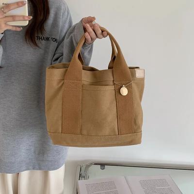 La modă și versatilă, retro minimalistă, geantă ușoară din pânză, geantă bento, geantă de mână pentru femei, geantă de mână Tide