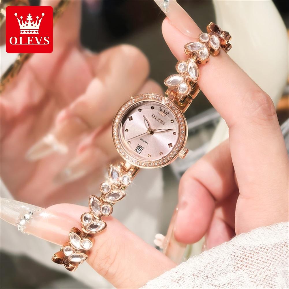 OLEVS 5679 Women Watches Fashion Elegant Quartz Watch Waterproof Luminous Ladies Date Watch Girls Gift Box Original Brand Reloj