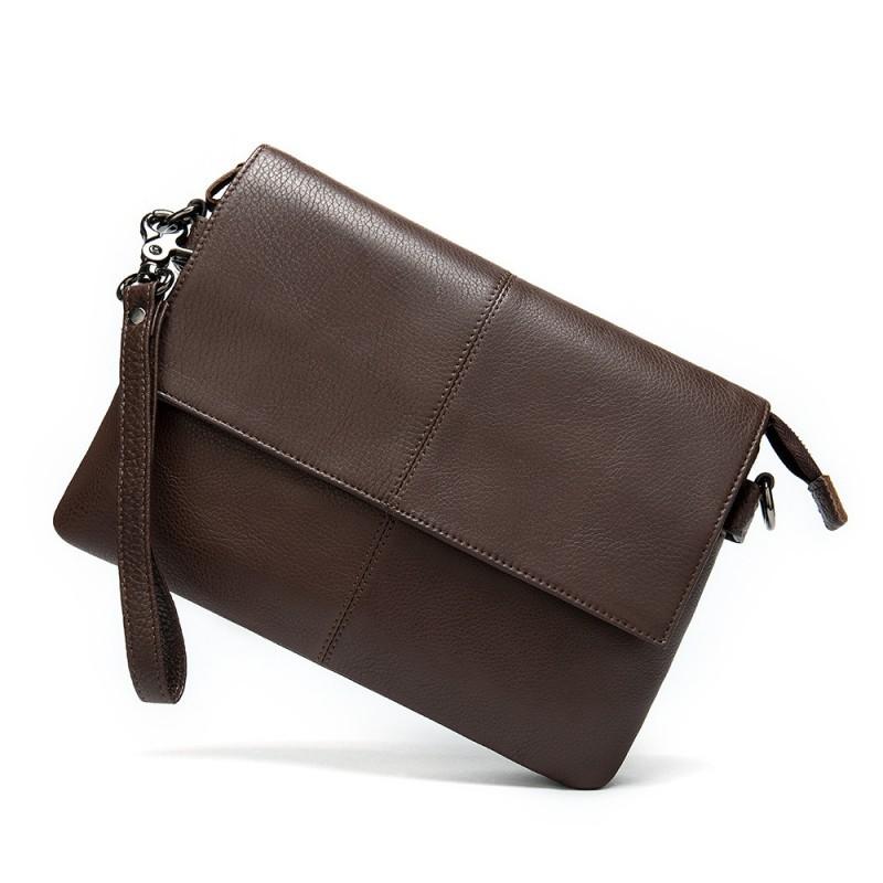 Real Cowhide Men's Leather Crossbody Bag Large Capacity Soft Multifunctional Wrist Antique Handbag Trendy
