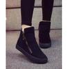 Comfortable Winter Snow Boots Flat Women Winter Shoes Zip Warm Plush Fashion Ladies Brand Ankle Boots Pure Black