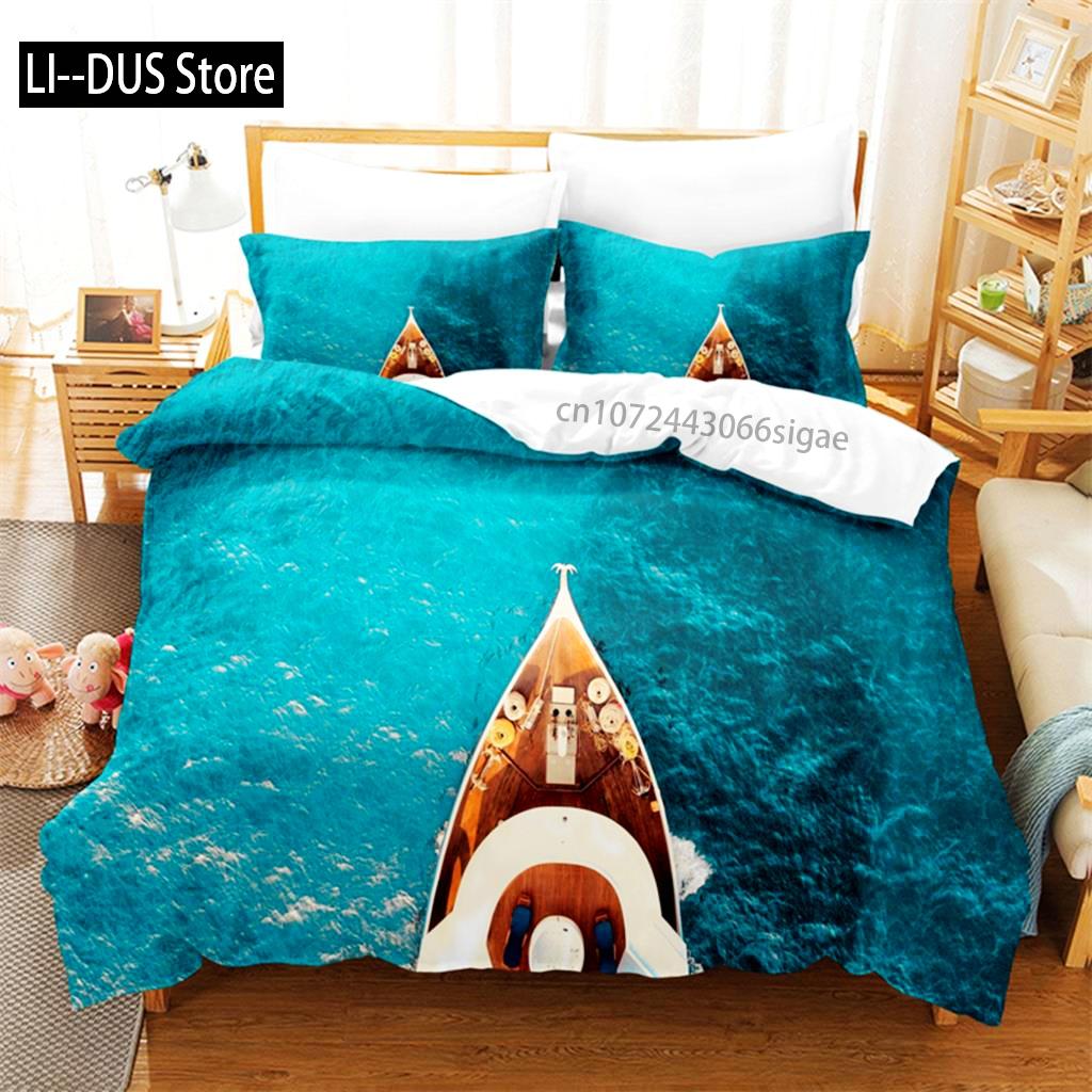 

Beautiful Seaside Beach Bedding Set Duvet Cover Set 3d Bedding Digital Printing Queen Size Bedding Set Fashion Design EU Single(135*200cm)3pcs