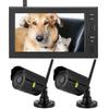 7 Inch LCD Wireless 4CH Security Monitor System Display+Camera 2pcs IR Cameras Memory Card