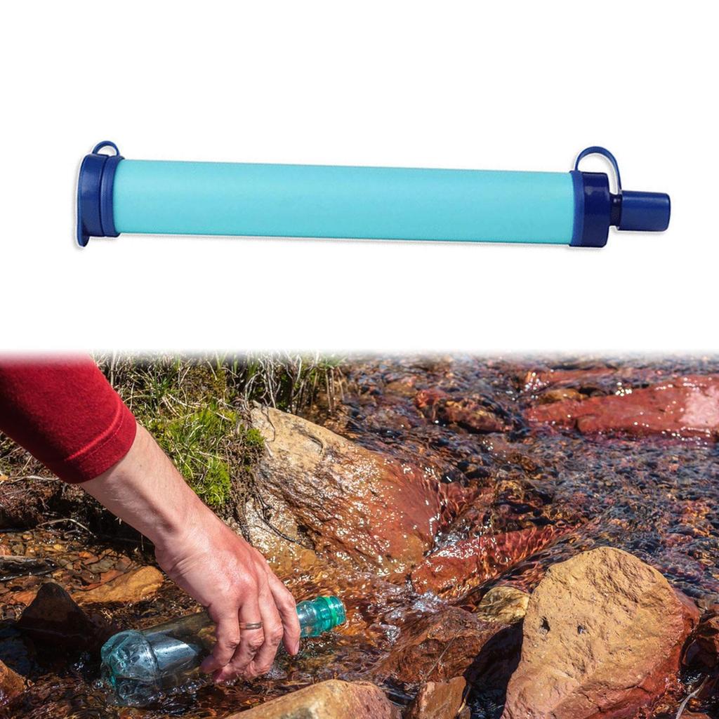 Portable Water Purifier 800L Filter for Preparedness Fishing Traveling Blue