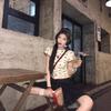Korean version contrasting color sausage puppy printed short-sleeved T-shirt women's summer new fashion foreign style age-reducing thin top tide