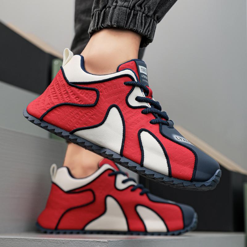 

2024 Модные мужские дышащие кроссовки для активного отдыха больших размеров Модные кроссовки для бега Универсальная нескользящая обувь 39 красный