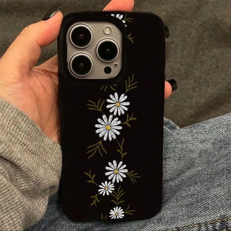 White Fresh Daisy Case For IPhone 16 Cases IPhone 15 Pro Max Case For IPhone 14 13 12 11 XS X XR 7 8 Plus Cover Case Funda
