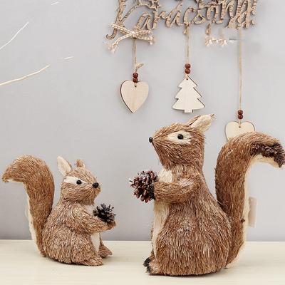 Kreative Gras-Weihnachts-Eichhörnchen-Puppe, Weihnachtsdekoration, Weihnachtsbaumschmuck, Weihnachtsgeschenke