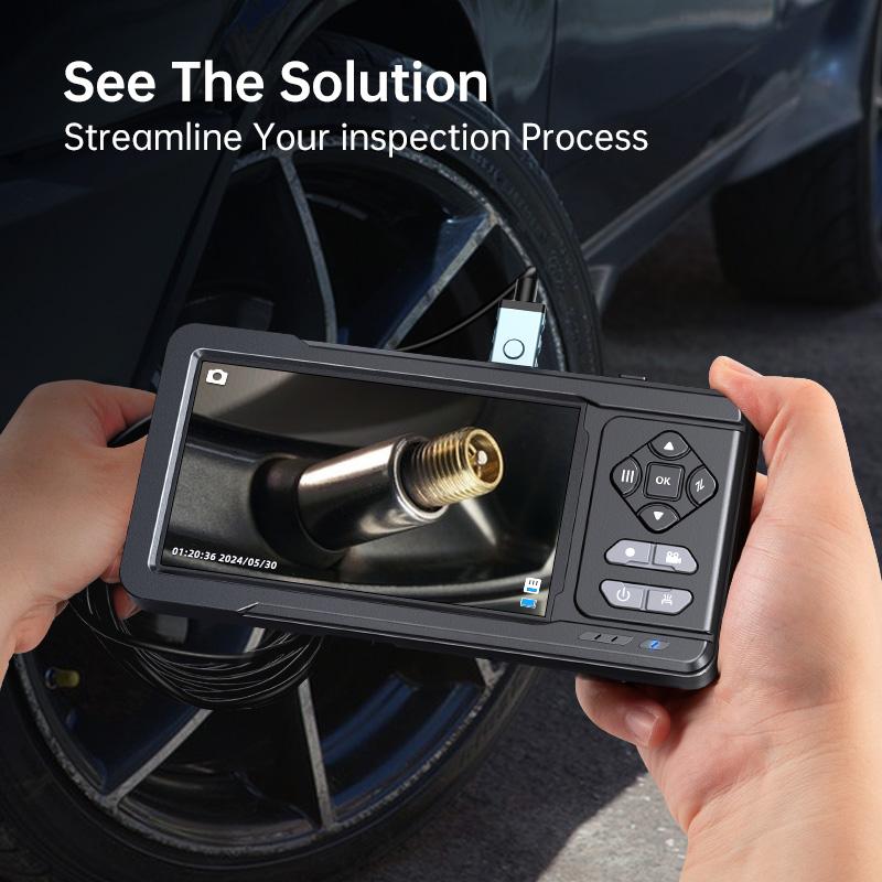 5inch Dual-Lens Endoscope Camera with Light 1080P Borescope 16.5FT Flexible Sewer Camera IP67 Waterproof Plumbing Snake Camera