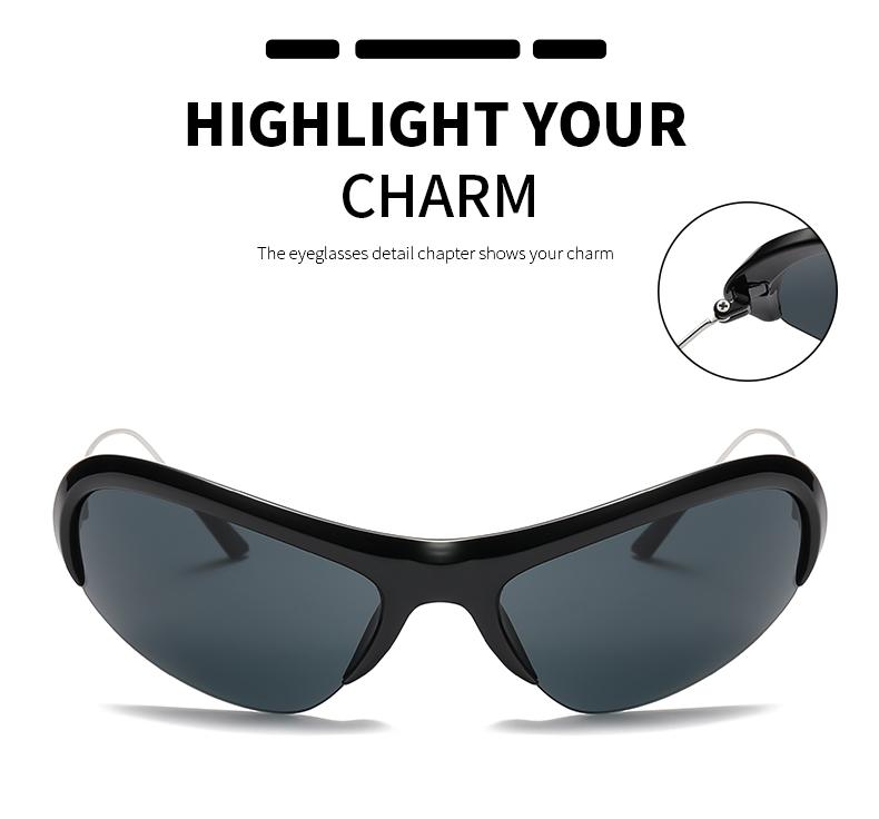 Protective Glasses New Y2K Sports Punk Sunglasses Fashion Alloy Frame Sun Glasses Personalized UV Protection Sunglasses Oculos