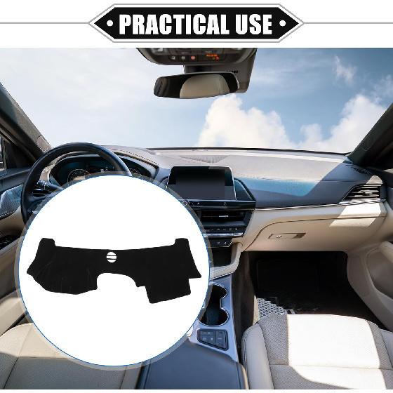 Dashboard Cover Compatible for Cadillac CTS 2004-2009, Non-Slip Polyester Black Dash Cover Mat Dash Board Protector Cover