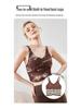 Women's Ruched Print Yoga Sports Bra with Built-in Pads & Stylish Back Design