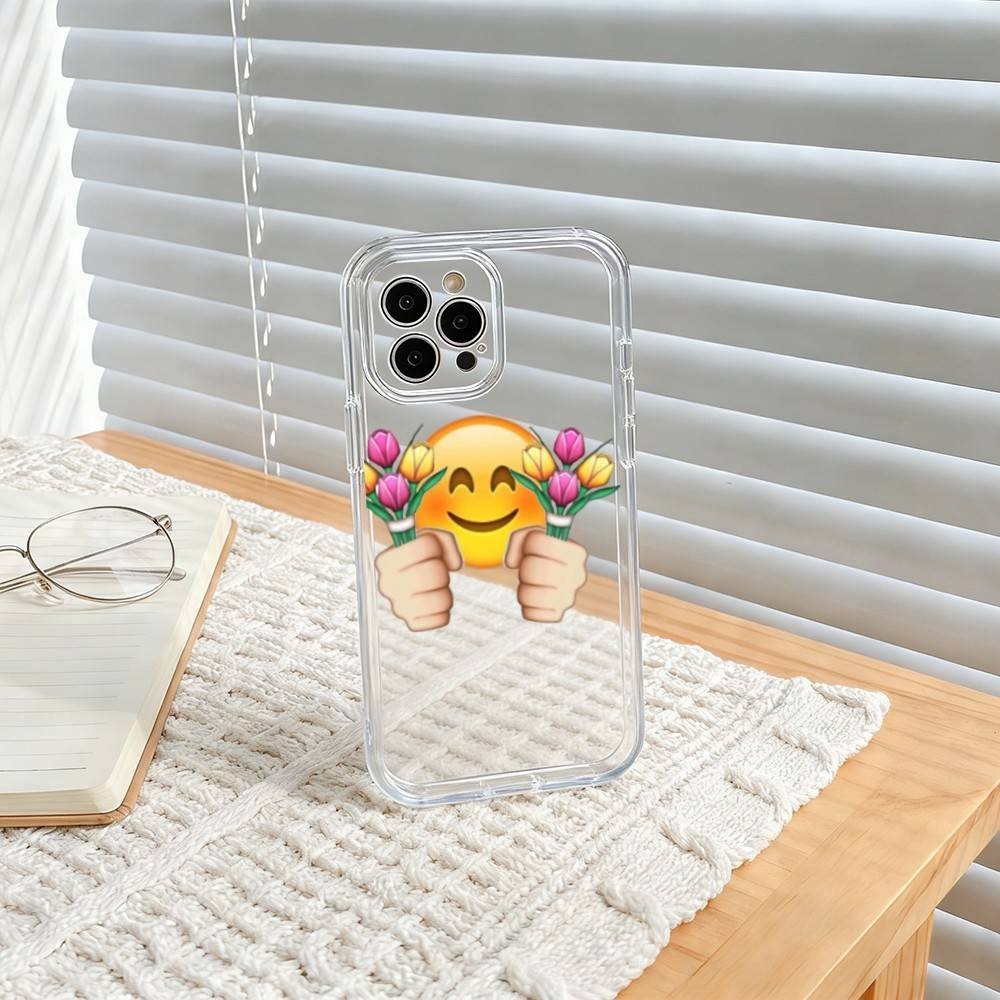 s-spring emojis Phone Case For iPhone17,16,15,14,13,12,11 Plus,Pro Max Soft Transparent Cover iPhone16promax