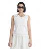 Teulimingbeodeu Double Strap Jersey Sleeveless Top [ White ]